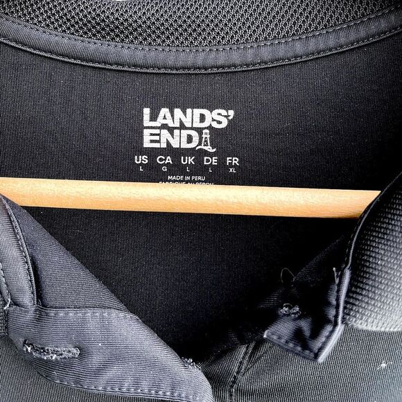 Lands’ End School Uniform Rapid Dry Polo - Black - Size Large - Picture 5 of 10